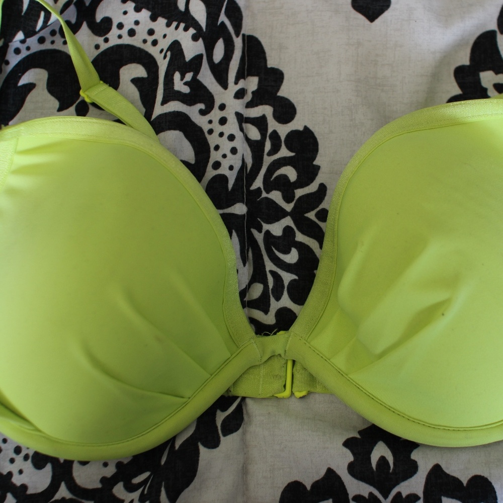 Victorias Secret Swim top Neon Yellow 34D